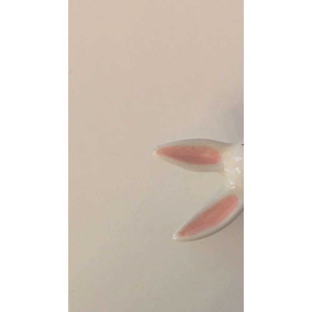 White Ceramic Anthropomorphic Easter Bunny‎ Rabbit 3 1/2